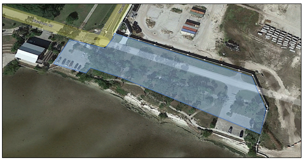 Aerial view of proposed park improvements location