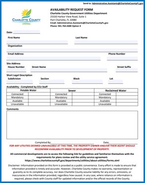 Utility Availability Form