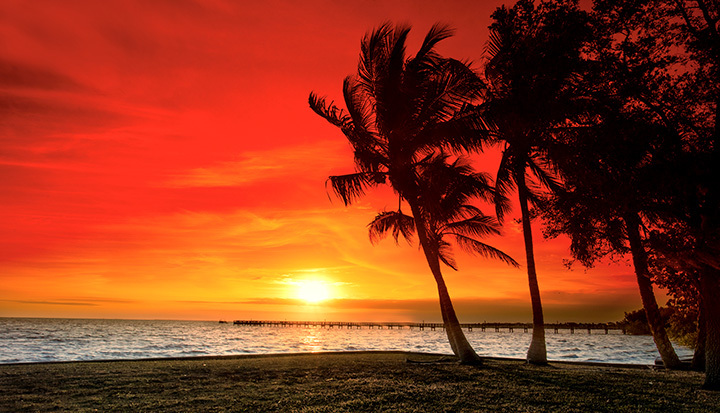 Image of sunset over water