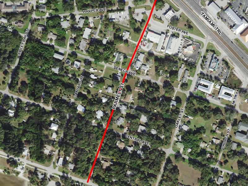 Charlotte Harbor CRA - Parmely Street road widening and sidewalk Project Image