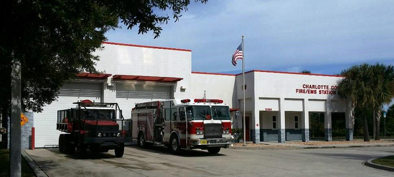 Station 15 with equipment on driveway