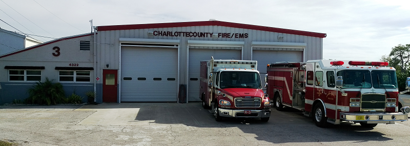 Station 3 with equipment on driveway