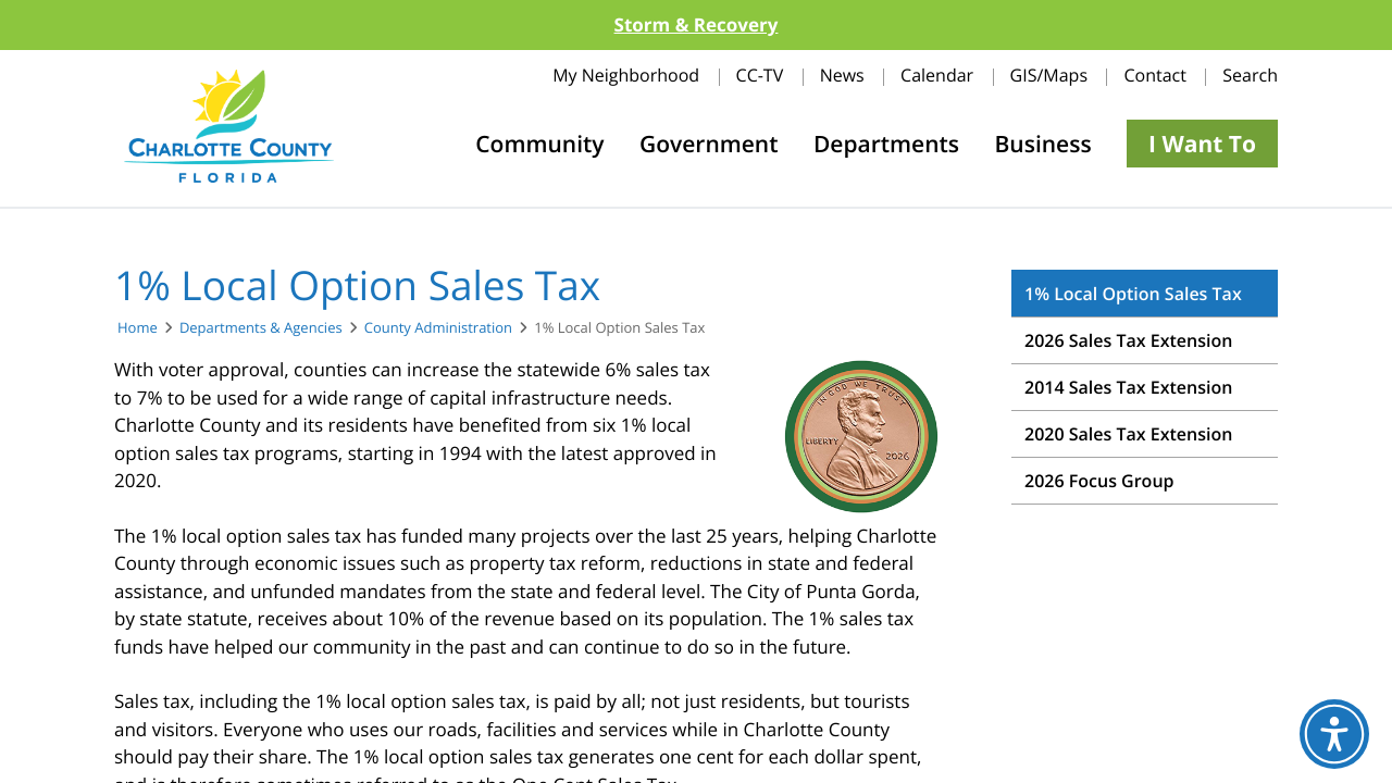 1% Local Option Sales Tax | Charlotte County, FL